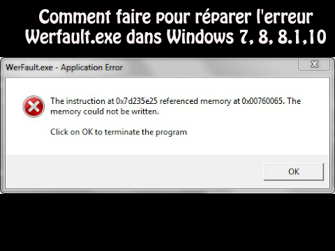 Étapes pour arrêter Werfault.exe