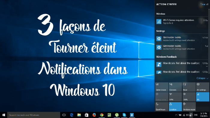 façons de Tourner éteint Notifications dans Windows 10